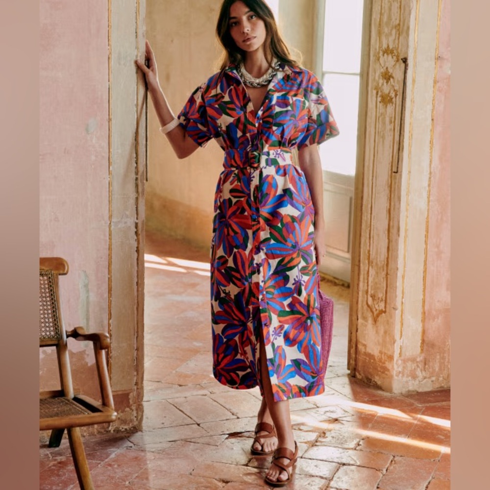 NWOT Sezane Alani shirt dress, FR 40